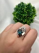 Комплект прикрас із срібла 925 проби з вставками золота Пава каблучка + сережки - изображение 6