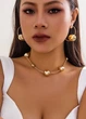 Набір біжутерії кольє сережки з великими бусинами Fashion Jewelry Золотий 15832 - зображення 1