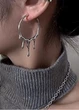 Сережки жіночі кільця з краплями Fashion Jewelry Сріблясті 20676 - зображення 1