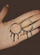 Сережки жіночі кільця з краплями Fashion Jewelry Сріблясті 20676 - зображення 3
