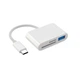 Картрідер перехідник Type-C to SD/microSD/USB 3в1 White (500410) - зображення 1