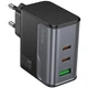Мережевий зарядний пристрій Hoco CS75A Star Speed PD70W+QC3.0 (1USB-A/2C) Midnight black - зображення 6