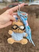 Брелок прикраса на сумку або рюкзак - BRteddy - Коричневий з блакитним - зображення 3