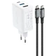 Сетевое зарядное устройство Acefast A17 PD65W GaN (1USB-A/1C/1HDMI) + кабель Type-C to Type-C White - изображение 1
