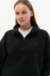Женский спортивный костюм Half Zip из плотной трехнитки петля кофта и штаны черный демисезонный M - изображение 3