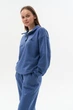 Женский спортивный костюм Half Zip из плотной трехнитки петля кофта и штаны индиго демисезонный XL - изображение 5