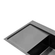 Кухонна мийка Kroner KRP Schwarze 7849LHM, 780х490 мм, графіт (PVD), нержавіюча сталь, інтегрована, з правим крилом, 3.0/1.0 мм, з кошиком - зображення 7