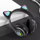 Бездротові Bluetooth навушники з вушками CATEAR BT5 з RGB підсвічуванням, вологозахищені, повнорозмірні Black - зображення 2