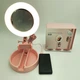 Селфи лампа кольцевая складная настольная Ring Light G3 16см с держателем для смартфона и зеркалом с подсветкой Розовая - изображение 3