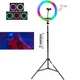 Набор блогера 3в1 Кольцевая лампа Ring Light RGB 33см с держателем для смартфона и штативом 2 метра - изображение 1