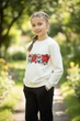 Дитячий спортивний костюм (світшот+ штани) для дівчинки Ластівка СП25_1032 122-128 см білий з чорним - изображение 2