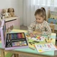 Набор для рисования 128 предметов детский в кейсе, комплект для творчества с карандашами и фломастерами, красками и пастелью, подарочный набор для детей и подростков, Единорог Розовый, ML-16926-Pink - изображение 2