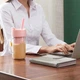 Чашка блендер A-Plus Juicer 420 ml склянка для смузі з трубочкою, зарядка від USB Рожевий - зображення 7