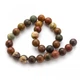 Бусины Натуральная Яшма Пикассо, на Нитях, Круглые, Микс, 6мм, Отверстие до 1мм, около 29шт/19см/нить - изображение 2