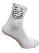 Набір середніх бавовняних шкарпеток з принтом Krazy Sox Emoji Cotton Crew 3 пари білі з чорно-білими емоціями розмір 38–42 - зображення 5