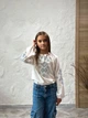 Вишиванка для дівчинки Piccolo Тадея Біла з блакитна з вишивкою | Розмір 146 - изображение 5