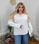 Свитшот женский из трехнитки петля оверсайз базовый весенний G&M k-128763 62-64 Размер цвет молоко - изображение 2