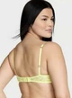 Комплект Victoria's Secret Very Sexy Sheer Shine Unlined Low-Cut Demi Bra та Thong Panty виконаний у яскравому кольорі Citron Glow ,зі стразами, Лимонний жовтий 34C-S - зображення 8