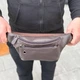 Элегантная мужская бананка из натуральной кожи 32х14х8 Qvant (06к) - Коричневая - изображение 2