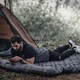 Туристический матрас для похода самонадувной каремат со встроенным насосом и подушкой одноместный коврик 180 × 60 см сірий - изображение 7