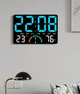 Часы Deepfox GH-9008 LED цифровые электронные настенные/настольные Будильник Дата Температура Влажность 25х17см синий - изображение 15