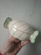 Конфетница керамическая с крышкой белая с зелеными полосками 19x11x9 см - изображение 5