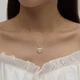 Колье с муассанитом 1CT: цепочка и кулон в форме сердца с искусственным бриллиантом подвеска в позолоте цвет лимонное золото - изображение 9