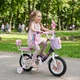 Детский велосипед 12" CORSO EMILY 2-х колесный для детей 3-4 года рост 80-100 смс ручными и ножным тормозами и дополнительными колесами багажником корзиной звонок для девочки фиолетовий - изображение 7