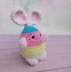 Пасхальный декор вязаная игрушка Пасхальный кролик-яйцо, 17 см, разноцветный - изображение 2