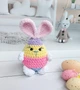 Пасхальный декор вязаная игрушка Пасхальный кролик-яйцо, 17 см, радужный - изображение 3