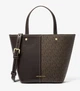 Сумка кросбоді Michael Kors Flora Medium Signature Logo and Pebbled Leather Crossbody Bag Brown - зображення 1