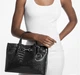 Сумка жіноча Michael Kors Carson Medium Crocodile Embossed Satchel Black - зображення 2