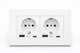 Подвійна розетка європейського стандарту 146х86 з USB та Type-C, (полікарбонат), біла - изображение 1