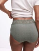 Набор кружевных трусиков Marks&Spencer миди High rise shorts 16(44) 5 шт dusty green lace 0231 - изображение 7