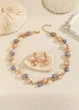 Набір біжутерії жіноче кольє і сережки з намистинами Fashion Jewelry Золотистий 18014 - зображення 3