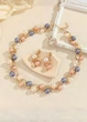 Набір біжутерії жіноче кольє і сережки з намистинами Fashion Jewelry Золотистий 18014 - зображення 4