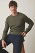 Чоловічий бавовняний светер Tommy Hilfiger, оливкового кольору, розмір2XL - изображение 1