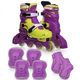 Роликовые коньки раздвижные с комплектом защиты Zelart 2920-2 размер 35-38 Purple-Yellow - изображение 1
