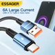 Кабель Essager USB to Type-C, 120W, 6 A, 1 м, 480 Мбіт/с, передавання даних/заряджання, підвищеної міцності, чорний - зображення 2