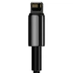 Кабель Baseus Tungsten Gold Fast Charging Data Cable USB to iP 2.4A 2m Black - изображение 3