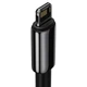 Кабель Baseus Tungsten Gold Fast Charging Data Cable USB to iP 2.4A 2m Black - изображение 4