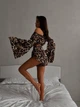 Костюм женский легкий топ с рукавом+шорты леопард коричневого цвета 37470 42/46 - изображение 5
