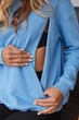 Свободный худи для будущих мам тринитка без начеса Chelm L-XL (46-48) Lullababe Голубой - изображение 10