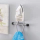 Держатель утюга и доски, Home Basics, Utilit Mount, Белый, настенный с крючками, полка для шнура, экономия - изображение 2