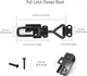 Регульована клямка-засувка XINLIVE Toggle Clamp, 2 шт, нержавіюча сталь, чорна, до 100 кг, для валіз, ящиків, шаф - зображення 4
