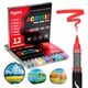 Акрилові маркери кистьові Flysea Soft Brush 12 кольорів, для паперу, тканини, дерева, скла, каменю, кераміки та пластику (afb12) - зображення 4