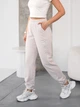 Спортивні штани жіночі трикотажні демісезонні з бавовни з високою талією Jogger Sport айворі-бежевий S - зображення 4