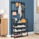 Железная вешалка для одежды подставка для обуви, 2 в одном, 4 полки "Multi-functional shoe and hat rack" белая - изображение 5