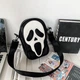 Сумка месенджер через плече крос-боді Крик череп скелет привид Scream крос боді чорна - изображение 1