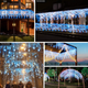 Уличная гирлянда-бахрома 10 м 400 LED синий+белый | Шторные светодиоды с таймером, 8 режимов, IP44 - изображение 3
